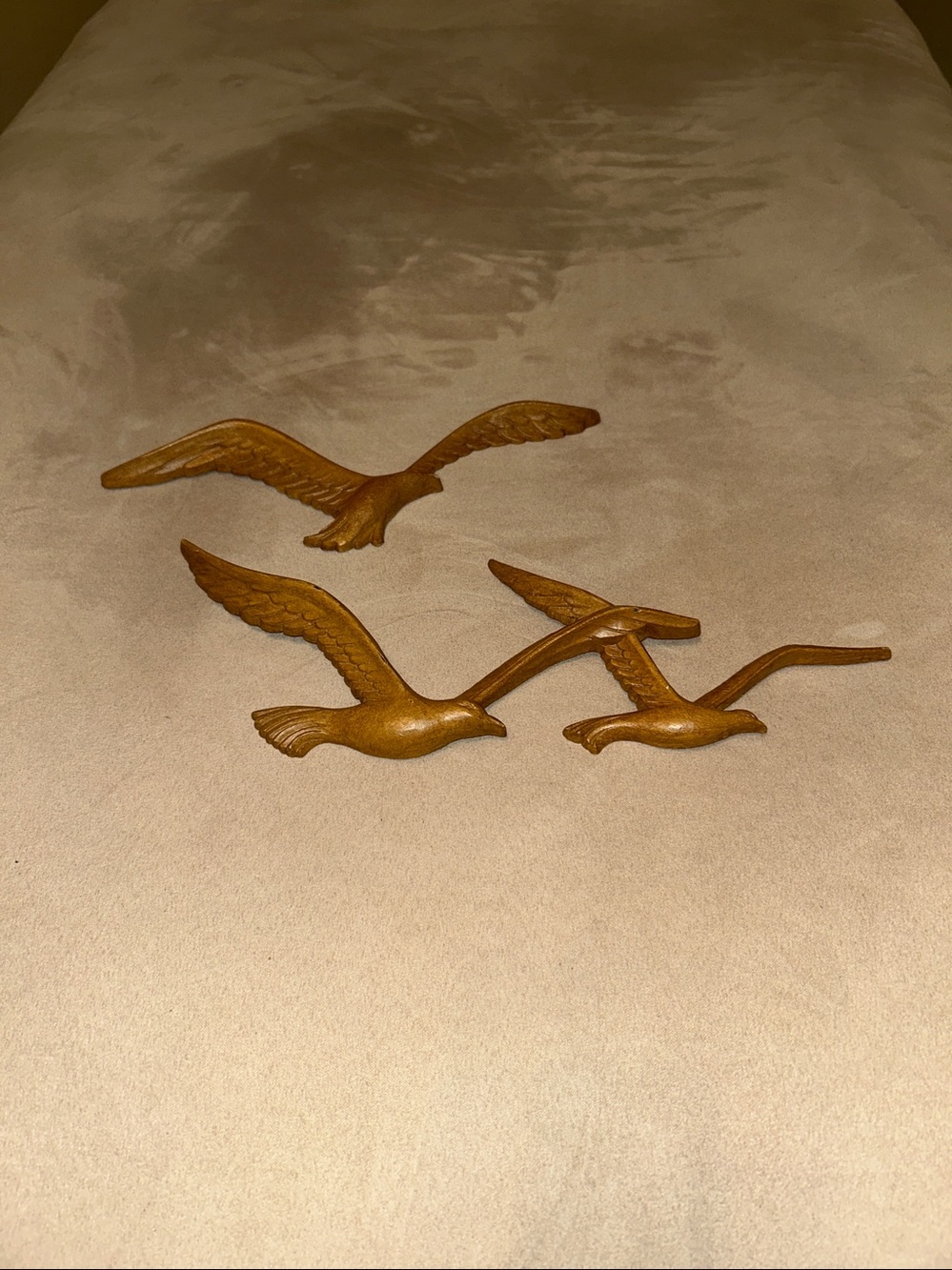 Set of 2 Homco Brown Birds in Flight Wall Hangings, 1981, Exc. Cond.